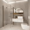Shower enclosure Hietakari Forma 376, Mocha frame, reeded glass Shower enclosure Hietakari Forma 376, Mocha frame, reeded glass