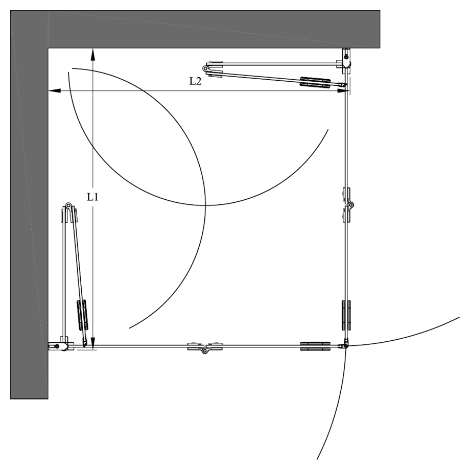 Shower enclosure Hietakari Forma 376, folding door + folding door ā 2