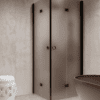 Shower enclosure Hietakari Forma 376, black frame, brown satin glass Shower enclosure Hietakari Forma 376, black frame, brown satin glass