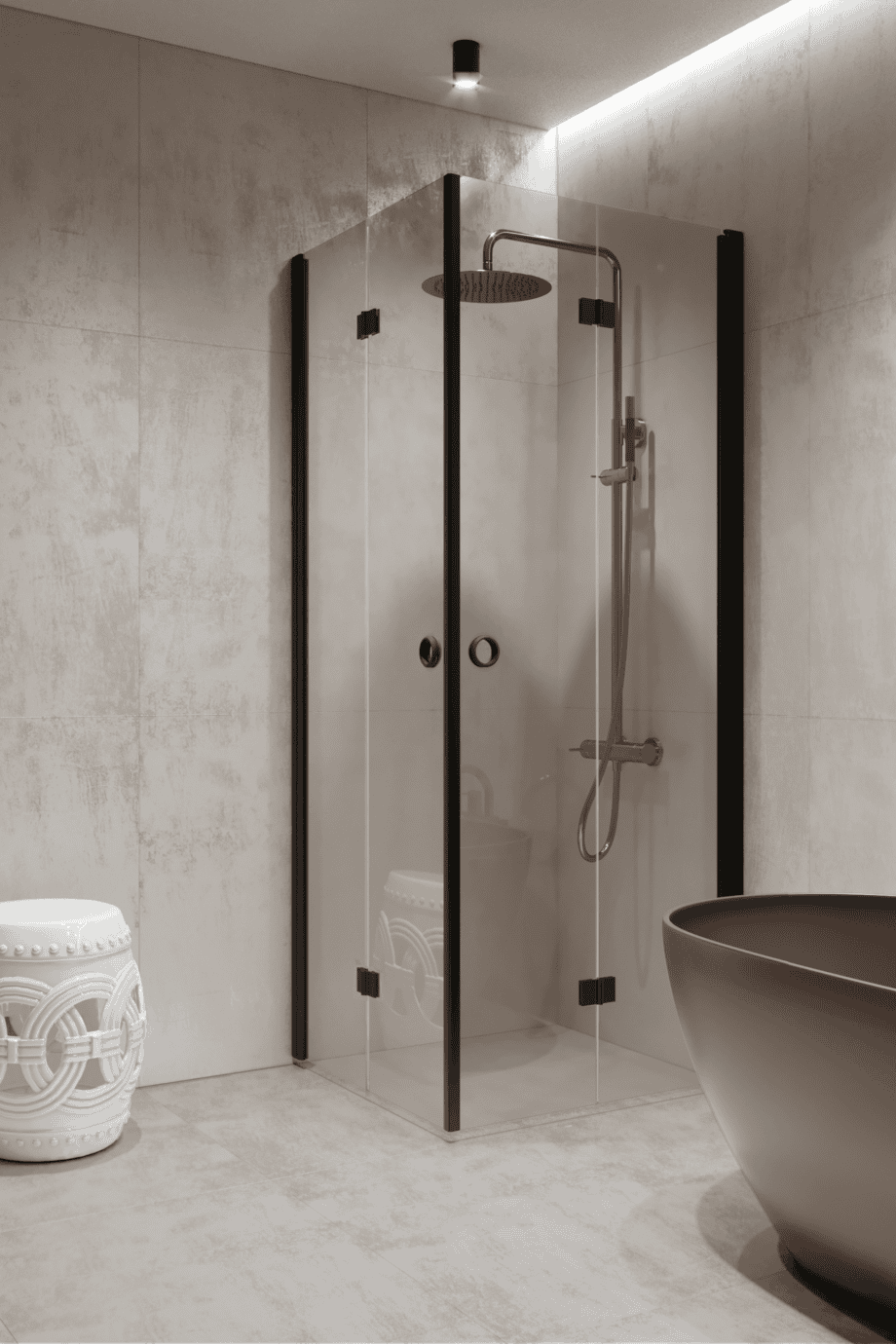 Shower enclosure Hietakari Forma 376, black frame, super bright glass Shower enclosure Hietakari Forma 376, black frame, super bright glass