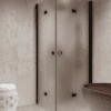 Shower enclosure Hietakari Forma 376, black frame, super bright satin glass Shower enclosure Hietakari Forma 376, black frame, super bright satin glass