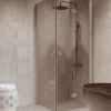 Shower enclosure Hietakari Forma 376, Sand frame, bronze tinted glass Shower enclosure Hietakari Forma 376, Sand frame, bronze tinted glass