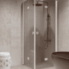 Shower enclosure Hietakari Forma 376, white frame, grey tinted glass Shower enclosure Hietakari Forma 376, white frame, grey tinted glass