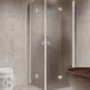 Shower enclosure Hietakari Forma 376, white frame, grey satin glass Shower enclosure Hietakari Forma 376, white frame, grey satin glass