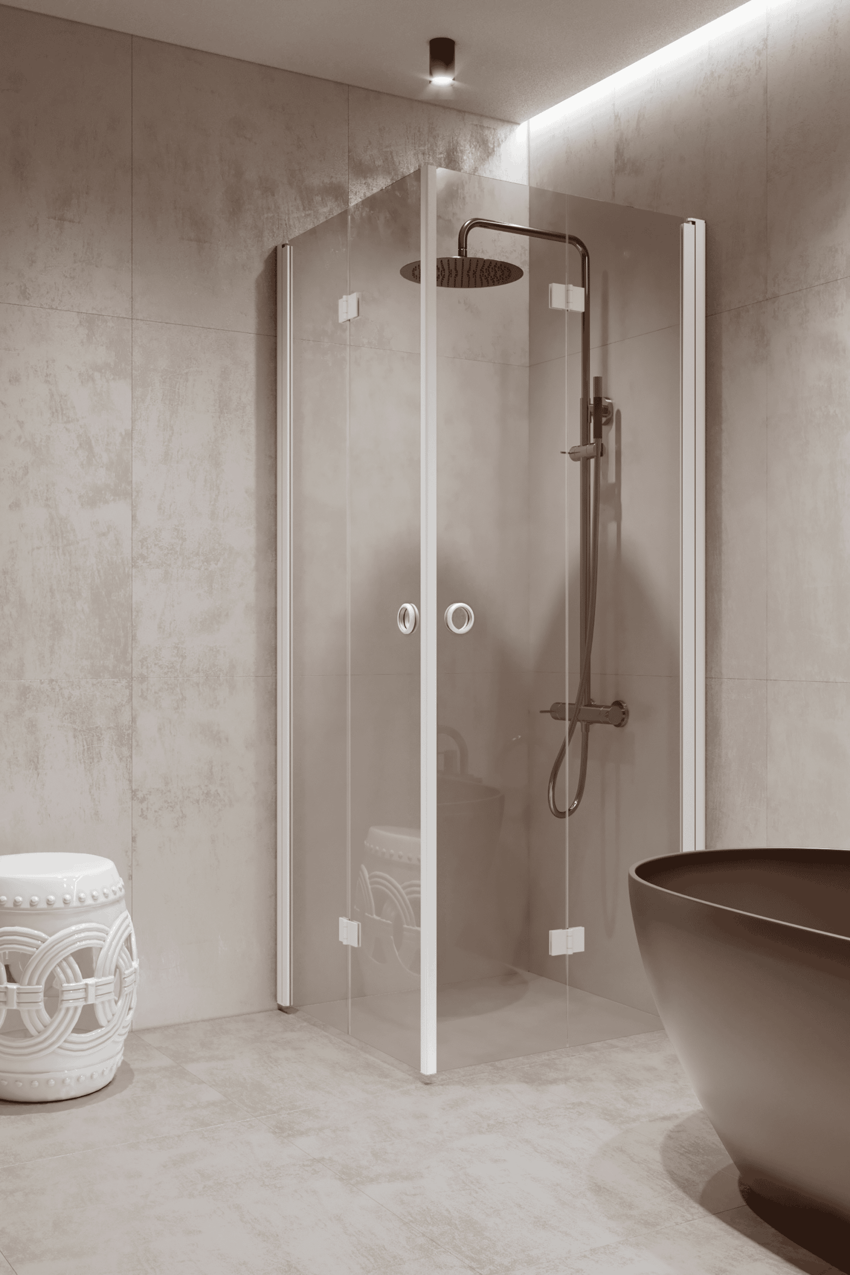Shower enclosure Hietakari Forma 376, folding door + folding door