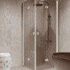 Shower enclosure Hietakari Forma 376, white frame, bronze tinted glass Shower enclosure Hietakari Forma 376, white frame, bronze tinted glass