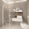 Shower enclosure Hietakari Forma 376, white frame, reeded glass Shower enclosure Hietakari Forma 376, white frame, reeded glass