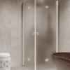 Shower enclosure Hietakari Forma 376, white frame, satin frosted glass Shower enclosure Hietakari Forma 376, white frame, satin frosted glass