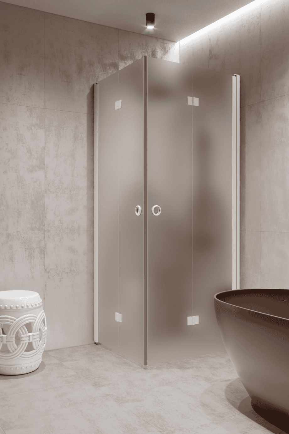 Shower enclosure Hietakari Forma 376, white frame, super bright satin glass Shower enclosure Hietakari Forma 376, white frame, super bright satin glass