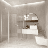 Shower enclosure Hietakari Forma 379, Sand frame, clear glass