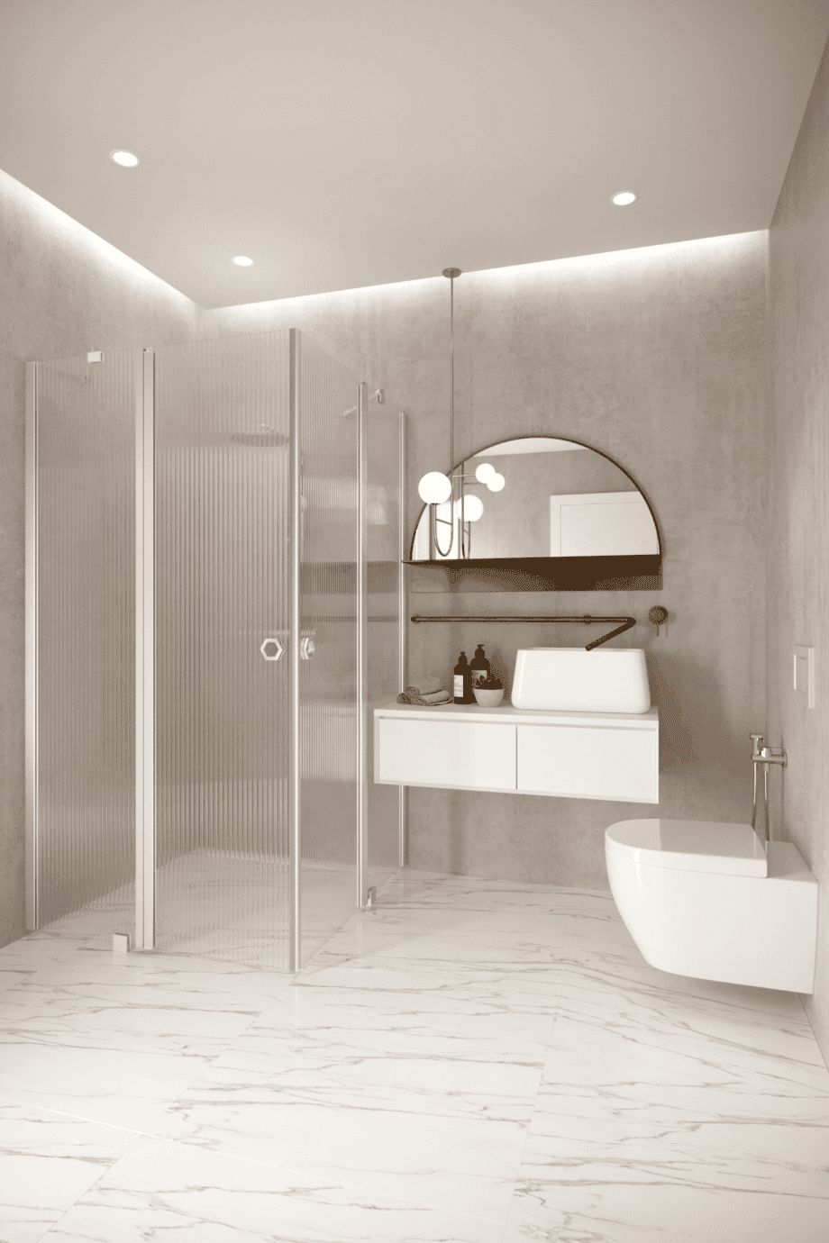 Shower enclosure Hietakari Forma 379, Sand frame, clear glass