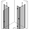 Shower enclosure Hietakari Forma 380 ā 3D drawing 2 Shower enclosure Hietakari Forma 380, hinged door with fixed part + folding door with fixed part ā 4