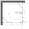 Shower enclosure Hietakari Forma 380 ā dimension drawing Shower enclosure Hietakari Forma 380, hinged door with fixed part + folding door with fixed part ā 2
