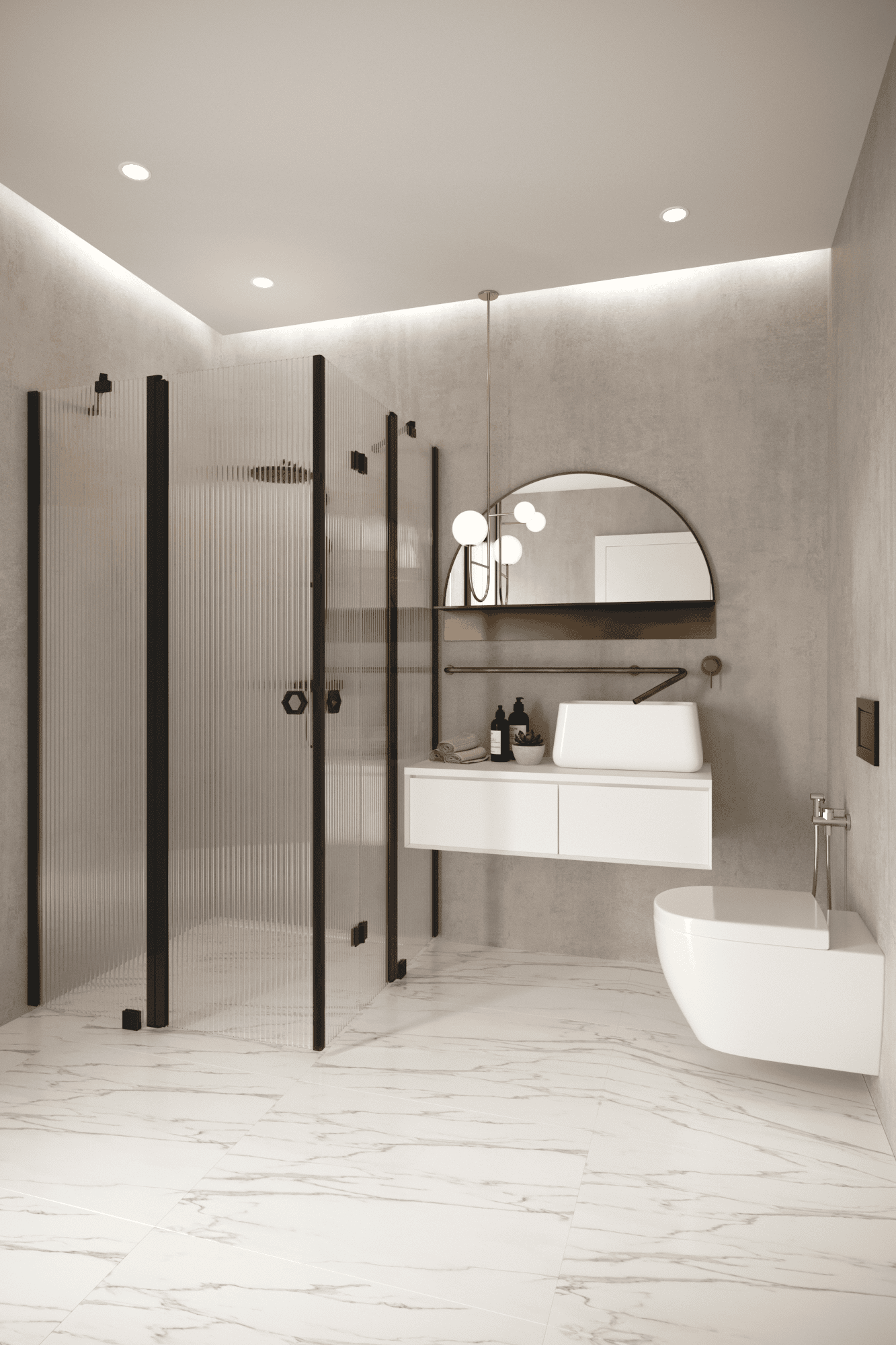 Shower enclosure Hietakari Forma 380, hinged door with fixed part + folding door with fixed part ā 6