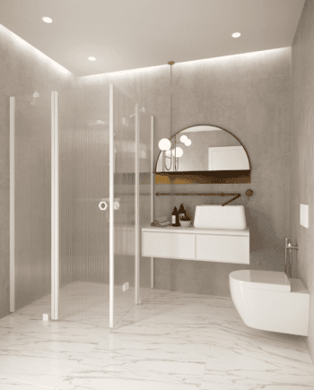 Shower enclosure Hietakari Forma 380, white frame, clear glass