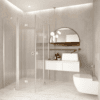 Shower enclosure Hietakari Forma 381, Sand frame, clear glass Shower enclosure Hietakari Forma 381, folding door with fixed part + folding door with fixed part ā 7