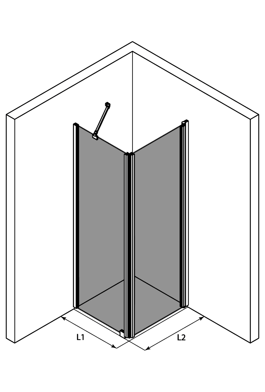 Shower enclosure Hietakari Infinia 251 – 3D drawing Shower enclosure Hietakari Infinia 251 – 3D drawing