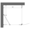 Shower enclosure Hietakari Infinia 251 – dimension drawing Shower enclosure Hietakari Infinia 251 – dimension drawing