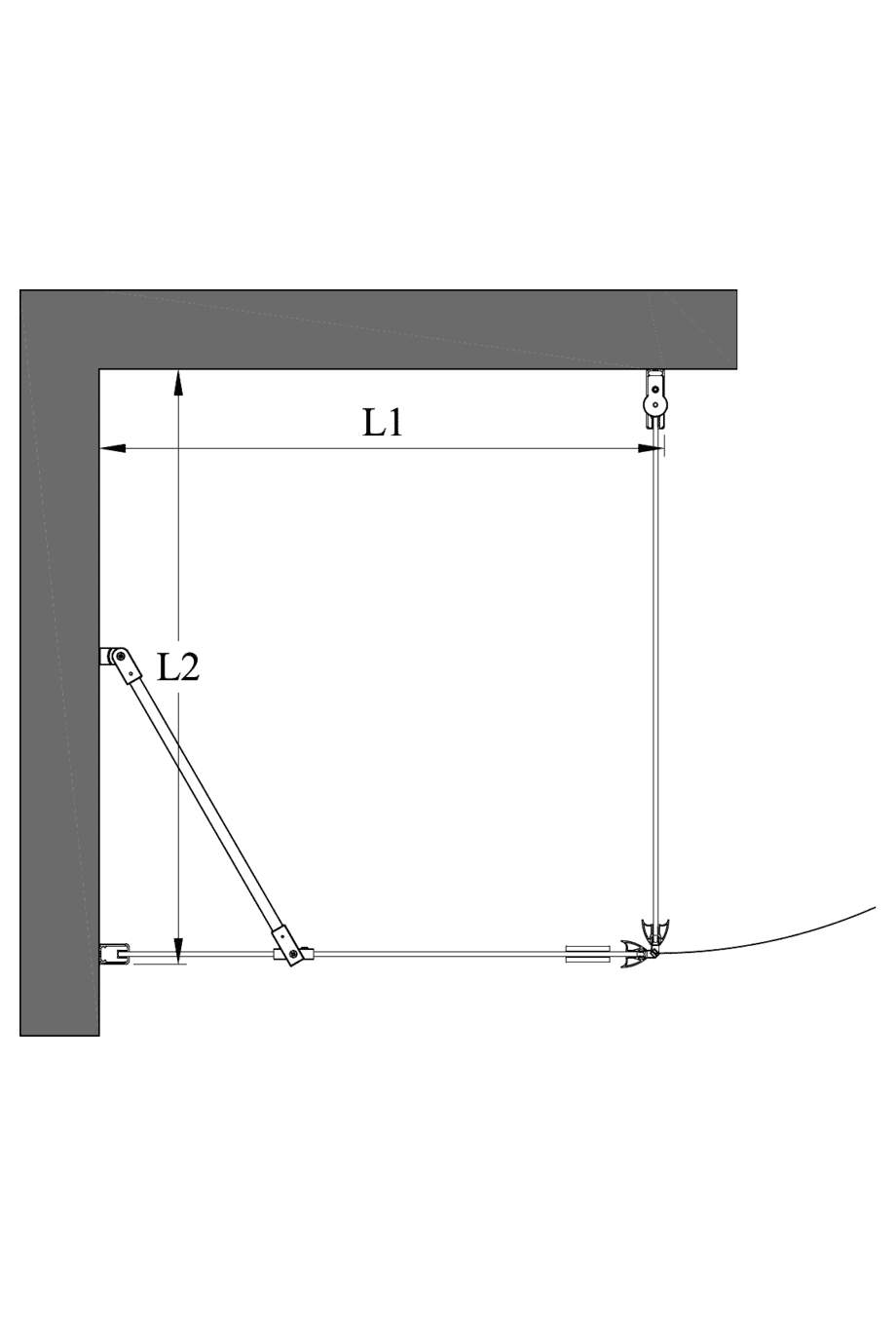 Shower enclosure Hietakari Infinia 251 – dimension drawing Shower enclosure Hietakari Infinia 251 – dimension drawing