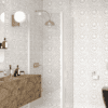 Shower enclosure Hietakari Infinia 251, white frame, clear glass Shower enclosure Hietakari Infinia 251, fixed wall + hinged door