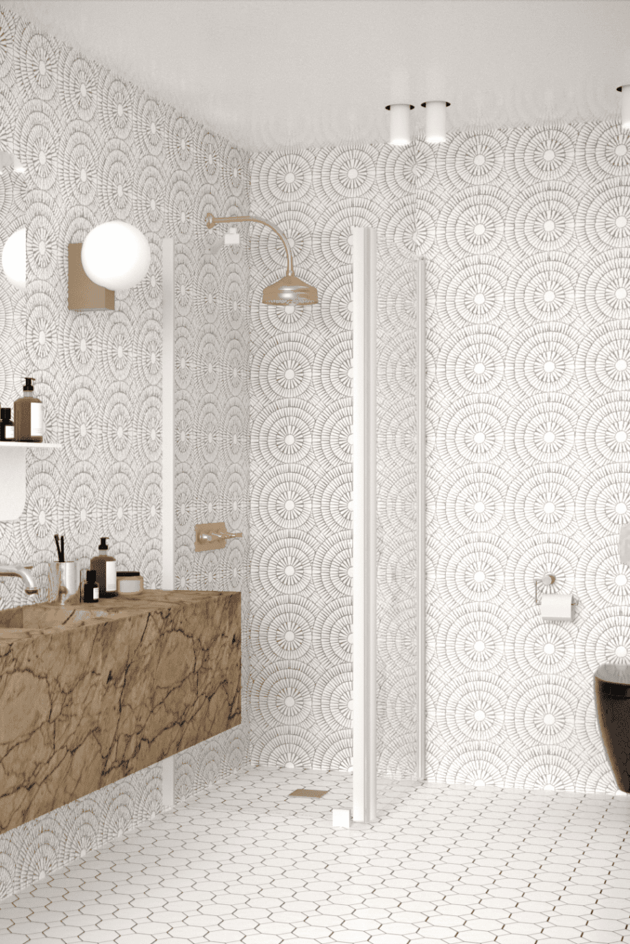 Shower enclosure Hietakari Infinia 251, white frame, clear glass Shower enclosure Hietakari Infinia 251, fixed wall + hinged door