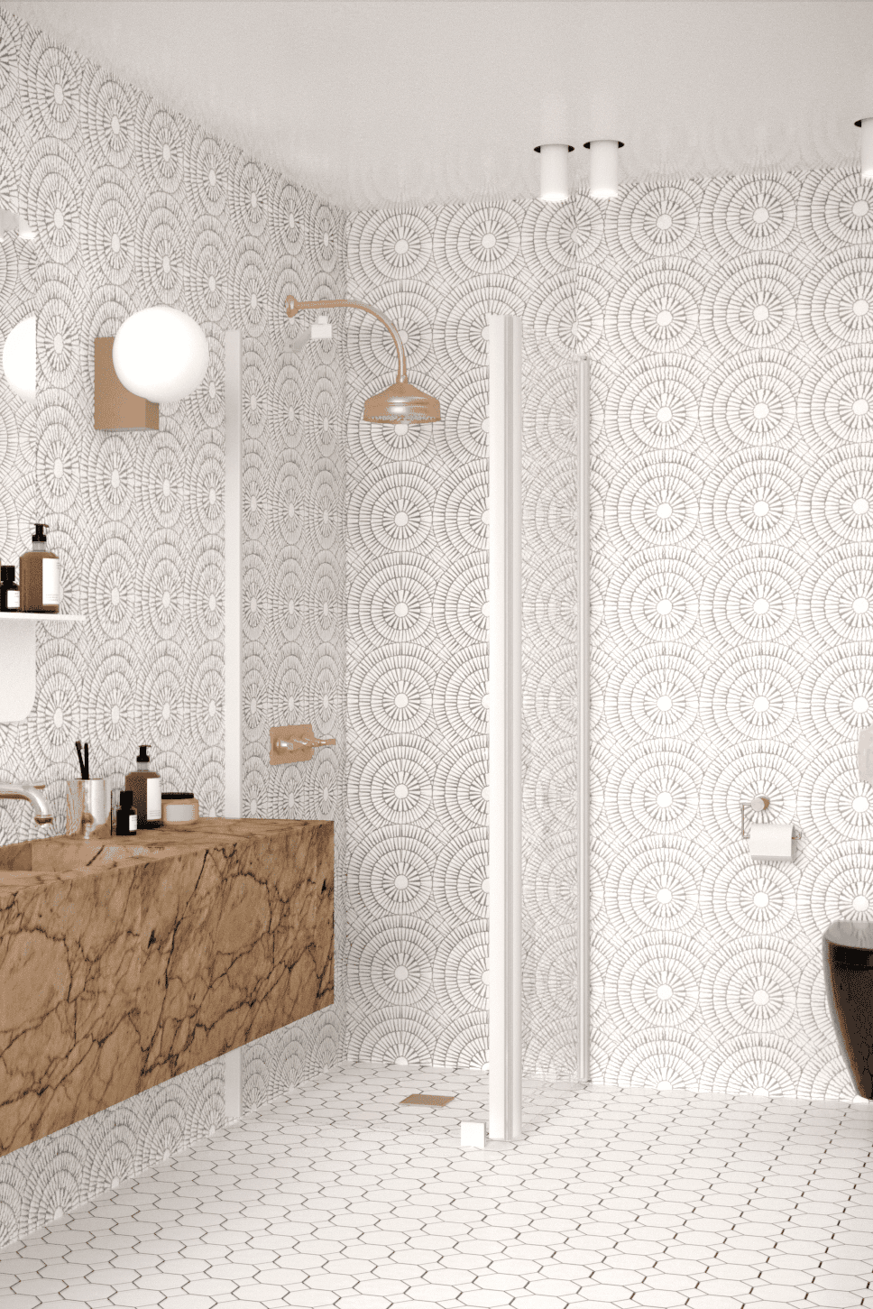 Shower enclosure Hietakari Infinia 251, fixed wall + hinged door
