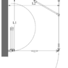 Shower enclosure Hietakari Infinia 252 – dimension drawing Shower enclosure Hietakari Infinia 252, fixed wall + folding door – 2