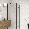 Shower enclosure Hietakari Infinia 252, black frame, Chinchilla patterned glass Shower enclosure Hietakari Infinia 252, black frame, Chinchilla patterned glass