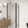 Shower enclosure Hietakari Infinia 252, black frame, clear glass Shower enclosure Hietakari Infinia 252, fixed wall + folding door – 5
