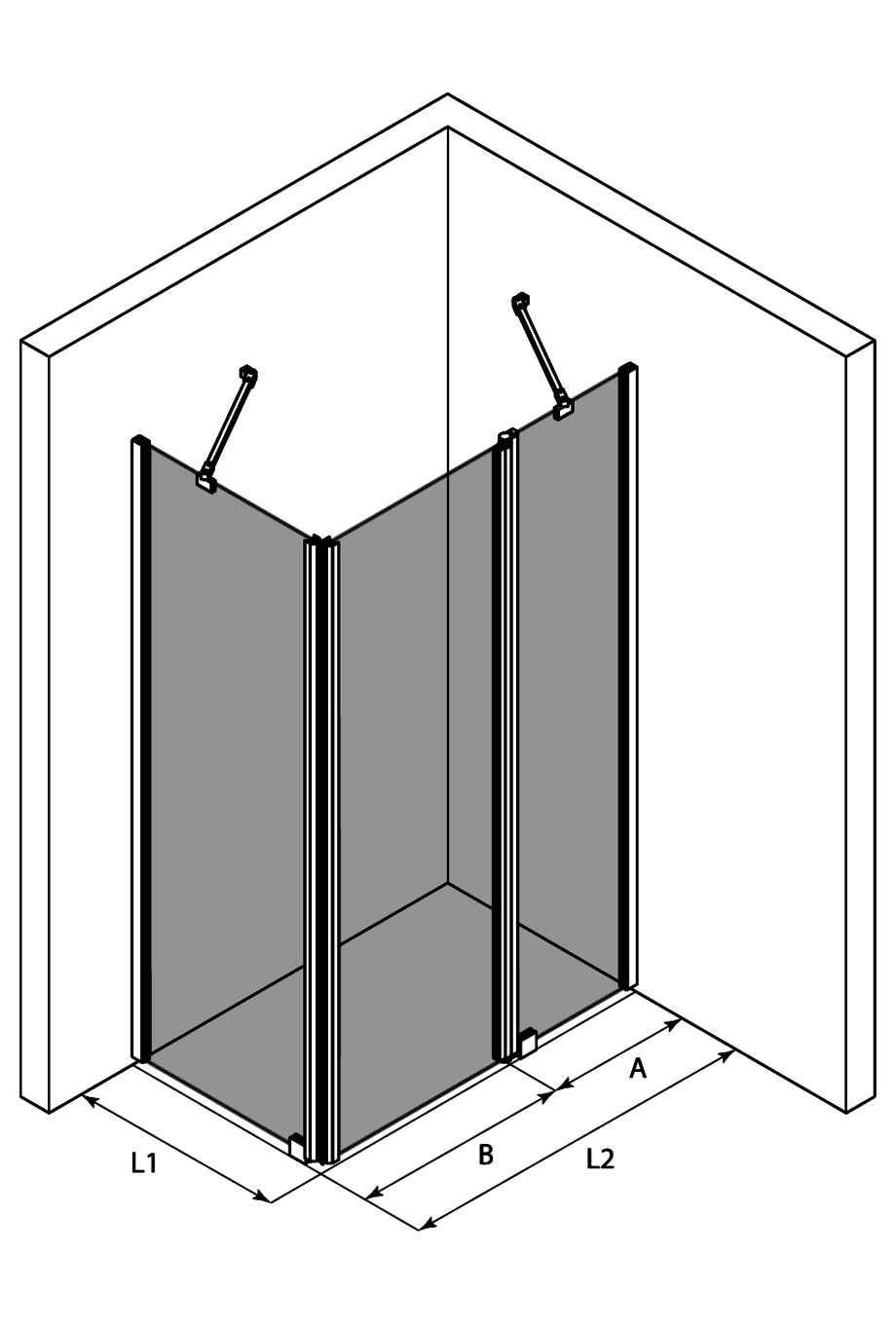 Shower enclosure Hietakari Infinia 253 – 3D drawing Shower enclosure Hietakari Infinia 253 – 3D drawing
