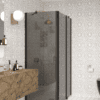 Shower enclosure Hietakari Infinia 253, black frame, grey tinted glass Shower enclosure Hietakari Infinia 253, black frame, grey tinted glass