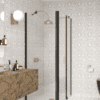 Shower enclosure Hietakari Infinia 253, black frame, clear glass Shower enclosure Hietakari Infinia 253, black frame, clear glass