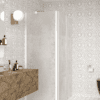 Shower enclosure Hietakari Infinia 253, white frame, Chinchilla patterned glass Shower enclosure Hietakari Infinia 253, white frame, Chinchilla patterned glass