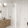 Shower enclosure Hietakari Infinia 253, white frame, satin frosted glass Shower enclosure Hietakari Infinia 253, white frame, satin frosted glass