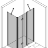 Shower enclosure Hietakari Infinia 254 – 3D drawing Shower enclosure Hietakari Infinia 254, fixed wall + folding door with fixed part – 3