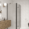 Shower enclosure Hietakari Infinia 254, black frame, Chinchilla patterned glass Shower enclosure Hietakari Infinia 254, black frame, Chinchilla patterned glass