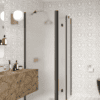Shower enclosure Hietakari Infinia 254, black frame, satin frosted glass Shower enclosure Hietakari Infinia 254, black frame, satin frosted glass