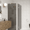 Shower enclosure Hietakari Infinia 254, white frame, grey tinted glass Shower enclosure Hietakari Infinia 254, white frame, grey tinted glass