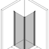 Shower enclosure Hietakari Infinia 255 – 3D drawing Shower enclosure Hietakari Infinia 255, hinged door + hinged door – 3