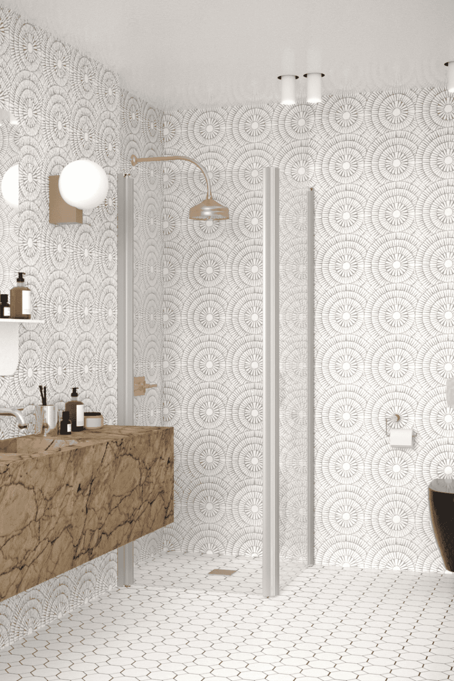 Shower enclosure Hietakari Infinia 255, aluminium frame, clear glass Shower enclosure Hietakari Infinia 255, hinged door + hinged door – 4