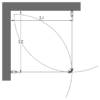Shower enclosure Hietakari Infinia 255 – dimension drawing Shower enclosure Hietakari Infinia 255 – dimension drawing