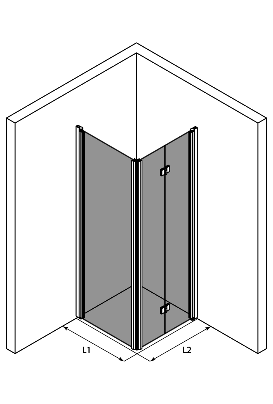 Shower enclosure Hietakari Infinia 256 – 3D drawing Shower enclosure Hietakari Infinia 256 – 3D drawing