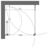 Shower enclosure Hietakari Infinia 256 – dimension drawing Shower enclosure Hietakari Infinia 256, hinged door + folding door – 2