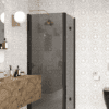 Shower enclosure Hietakari Infinia 256, black frame, grey tinted glass Shower enclosure Hietakari Infinia 256, black frame, grey tinted glass
