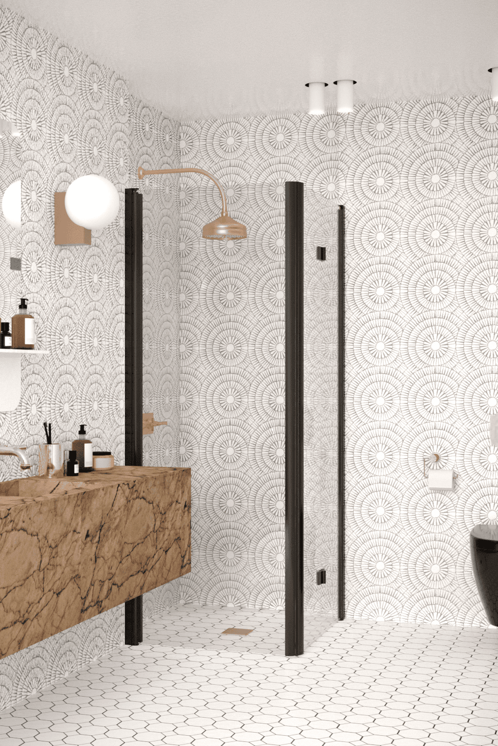 Shower enclosure Hietakari Infinia 256, hinged door + folding door – 5