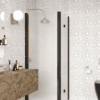 Shower enclosure Hietakari Infinia 256, black frame, satin frosted glass Shower enclosure Hietakari Infinia 256, black frame, satin frosted glass