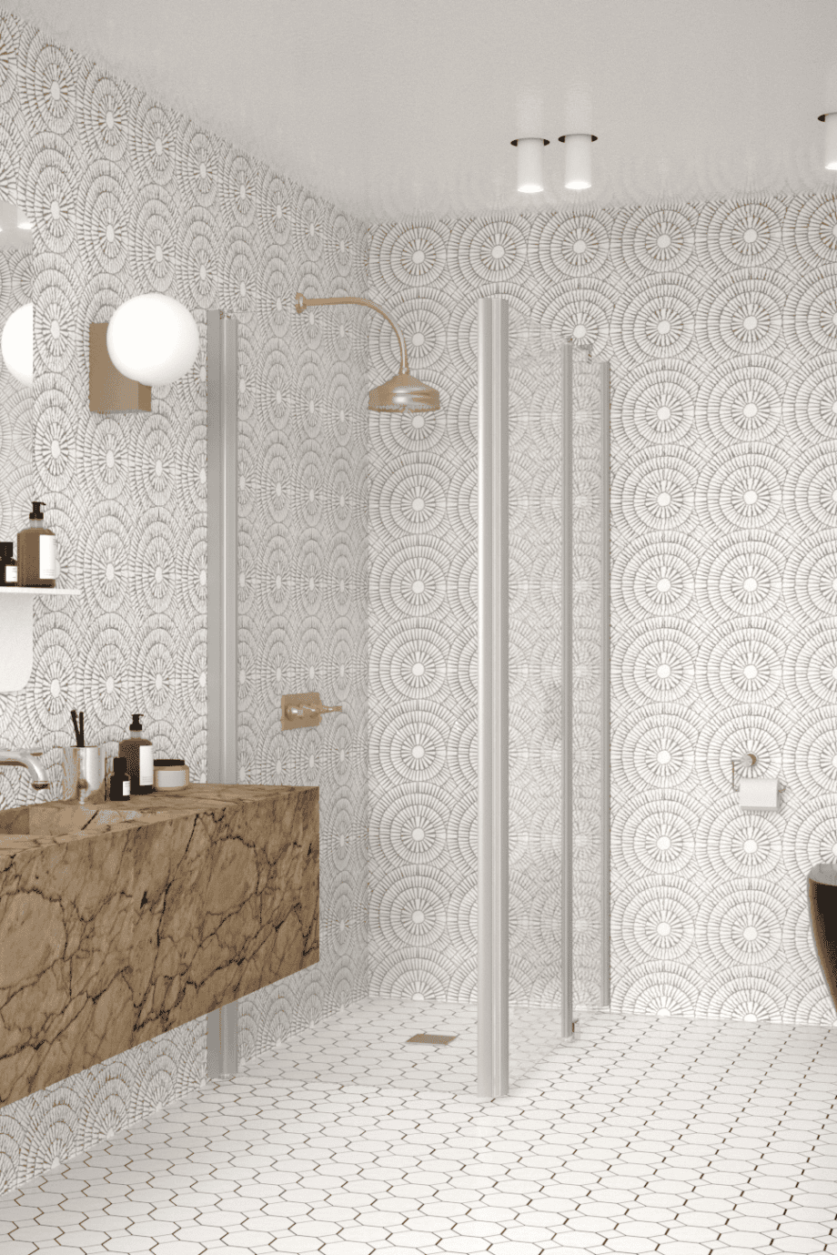 Shower enclosure Hietakari Infinia 257, aluminium frame, clear glass Shower enclosure Hietakari Infinia 257, hinged door + hinged door with fixed part – 4