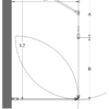 Shower enclosure Hietakari Infinia 257 – dimension drawing Shower enclosure Hietakari Infinia 257, hinged door + hinged door with fixed part – 2