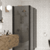 Shower enclosure Hietakari Infinia 257, black frame, grey tinted glass Shower enclosure Hietakari Infinia 257, black frame, grey tinted glass