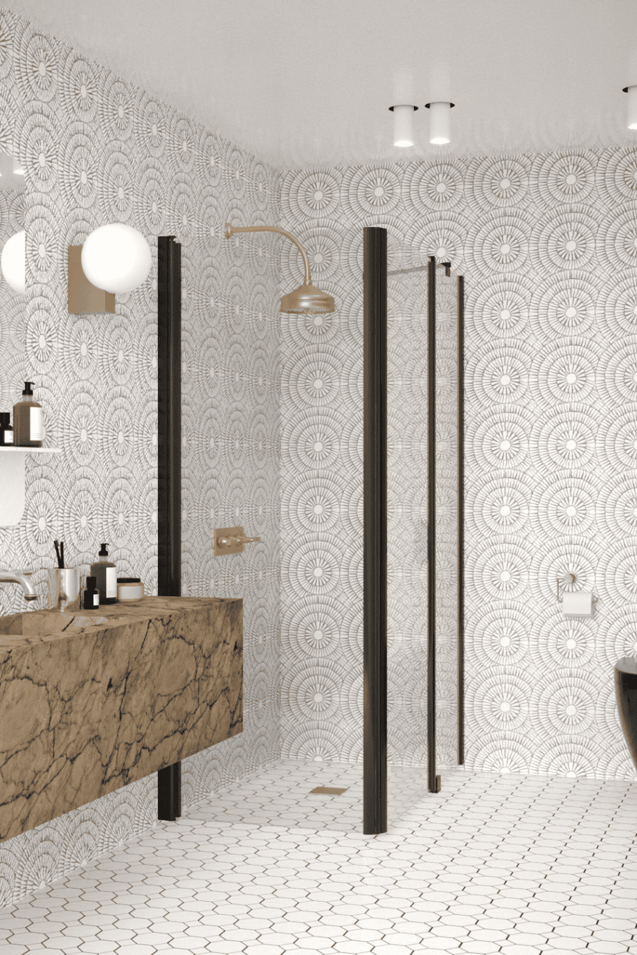 Shower enclosure Hietakari Infinia 257, black frame, clear glass Shower enclosure Hietakari Infinia 257, black frame, clear glass